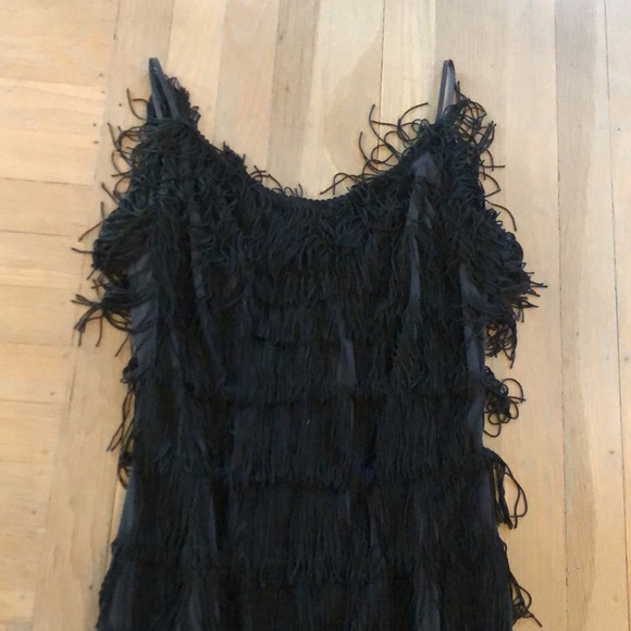 Vintage 1960s black fringe dress - Picture 2 of 5